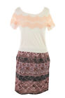 Maison Jules Pearl Combo Short-Sleeve Color-Blocked Dress L