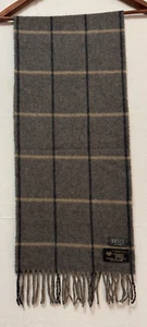 Bufanda a Cuadros Gris Mezcla Lana Basile Flecos Hecha en Italia - Imagen 1 de 5