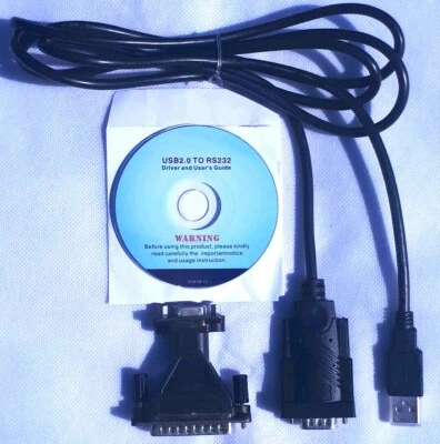 USB 2.0 to RS232 DB9F/DB25M Serial Adaptor Cable - M/M + Driver & User Guide - Image 1 of 4