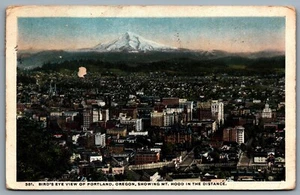 Postcard Portland OR c1921 Birds Eye View of Portland Showing Mt. Hood  - Bild 1 von 2
