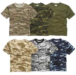 Kids Army T Shirt US Military Camo Olive Urban Navy Desert Short Sleeve Outfit - Picture 1 of 9
