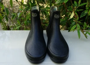 Le Chameau Iris Chelsea Rubber Jersey Lined Boots - UK Size 7 - Eu 41 - Black - Picture 1 of 10