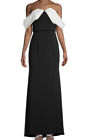Nwt Carmen Marc Valvo Infusion Ball Gown 16 Xl Black Ivory Off Shoulder Dress