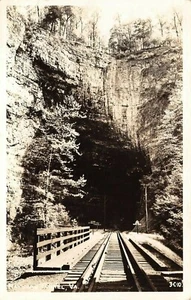 Natural Tunnel State Park Train Track View Duffield ,VA Vtg 1948 RPPC Postcard - Picture 1 of 2