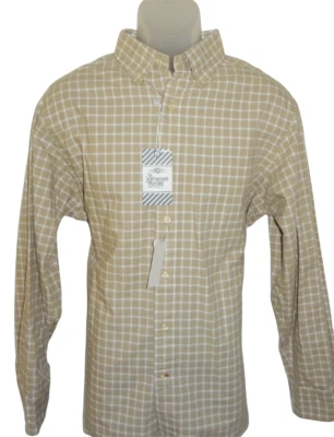 Daniel Cremieux L/S Shirt Large Sand Check Pattern Lightweight Oxford NWT (DC323 - Image 1 of 3
