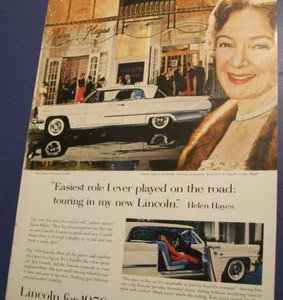 1959 Lincoln Premiere Coupe mid-size-mag car ad - Helen Hayes - Picture 1 of 1