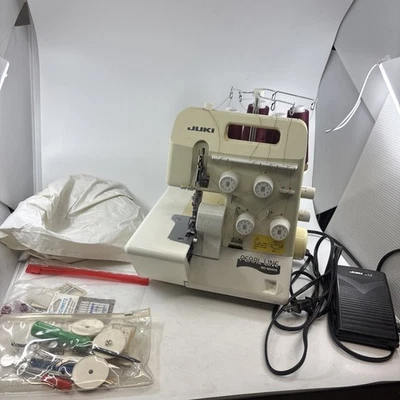 Juki MO-654 Serger Sewing Machine 4-Thread Overlock Heavy Duty W/ Cover VIDEO - Image 1 of 4