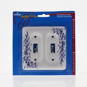 Interruptor de palanca de cerámica estándar Leviton 89509-BL flor azul de 2 velocidades - Imagen 1 de 7