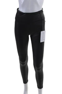 Athleta Women's High Waist Pockets Full Length Faux Leather Legging Black Size S - Picture 1 of 6