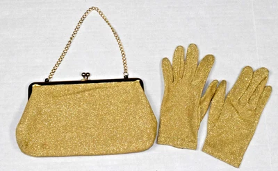 Juego de guantes de mano vintage estreno años 70 True Disco oro brillante hecho en EE. UU. Foto 1 de 4