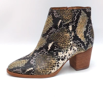 Madewell Botas Mujer The Rosie Verde 5.5 Cuero Zapato al Tobillo Estampado Serpiente Cremallera Nuevo Foto 1 de 4