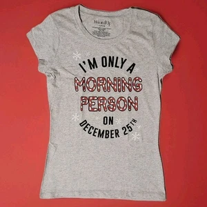 Christmas Morning Person Shirt Top Junior Größe Large (11-13) NEU - Bild 1 von 13