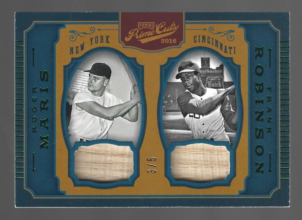 Roger Maris Frank Robinson 2016 Panini Prime Cuts relíquias de recordações duplas 3/5 💲 - Imagem 1 de 3