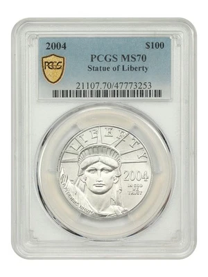 2004 $100 Statue of Liberty PCGS MS70 - $100 Platinum Eagles - Image 1 of 4