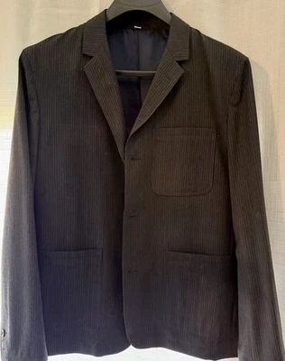 Traje de lana a rayas para hombre J Crew Wallace & Barnes 44R 36W x 32L negro/marrón Foto 1 de 4