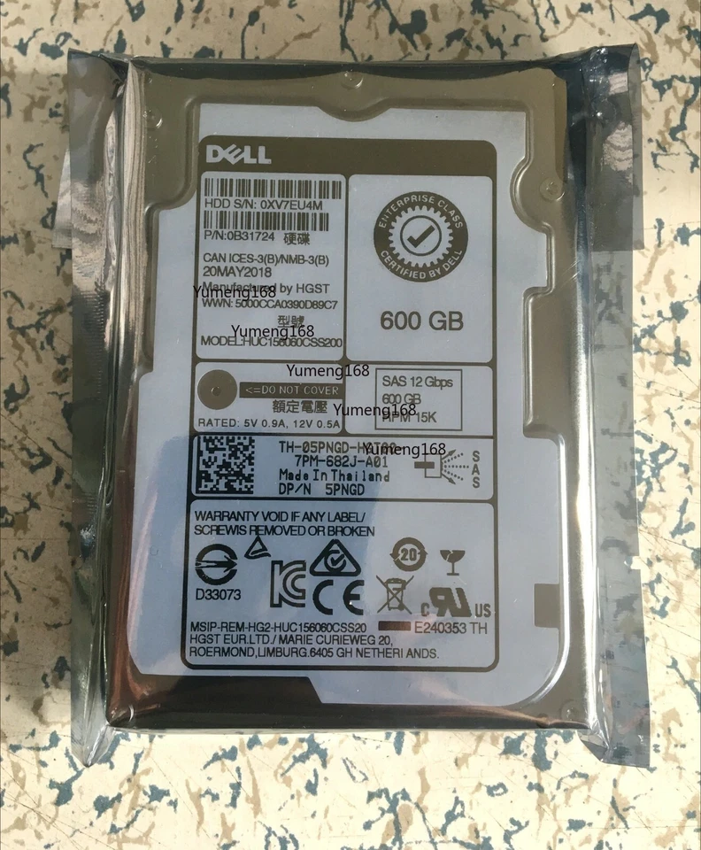 5PNGD High-speed Dell 600G 12Gb 15K Server 12Gb SAS HDD 2.5 inch hard drive - Image 1 of 1