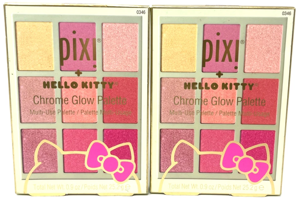 (2) Pixi Hello Kitty Chrome Glow Palette Multi-Use 0346 - Charming Glow