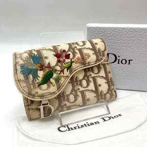 Seltenes Dior Trotter Saddle Schlüsseletui 6 Haken Beige Jacquard Canvas Leder JPN - Bild 1 von 10