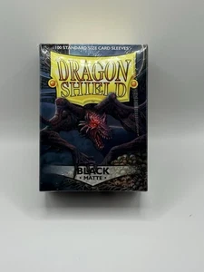 Matte Black 100 ct Dragon Shield Sleeves Standard Size - Picture 1 of 3