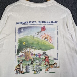 Vintage Louisiana State Shirt Mens XL 90s College Calvin Hobbes Grateful Dead - Picture 1 of 6