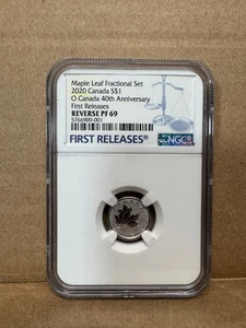 2020 Silver $1 O Canada 40th Anniversary Maple Leaf Fractional Reverse PF 69 NGC - Picture 1 of 2