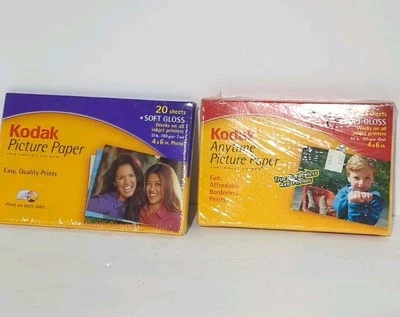 Lot 2/KODAK Picture Paper Soft Gloss Sheets 4” x 6” Print Sealed 100+20  NOS - Image 1 of 4