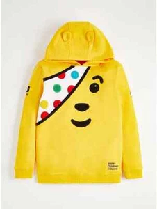 Felpa con cappuccio gialla orso pudsey bambini bisognosi taglia 2-14 anni nuova - Foto 1 di 3