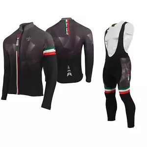Completo ciclismo Invernale Alta qualità TRICOLORE divisa Cyclling Felpata PDR - Foto 1 di 1