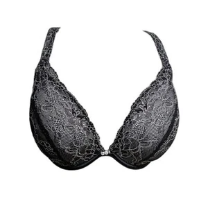 Cacique Bra 44DD Smooth Lace Trim Full Cup Padded Removable Pads Black 44 DD - Picture 1 of 11