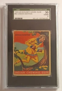 1933 Goudey Indian Gum Simon Kenton #63 SGC 2 Good - Picture 1 of 2
