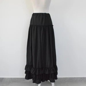 Vintage Y2K 00s 2000s Negro Bruja Gótico Maxi Volantes Falda Caprichoso XS - Imagen 1 de 5