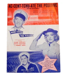 WWII Mister In-Between Here Comes the Waves USN Piano Voice Sheet Music Song '44 - Picture 1 of 6