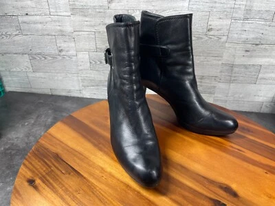 Stuart Weitzman Boots Women 10 M Shoes Black Leather Platform Heel Ankle Strap - Image 1 of 4