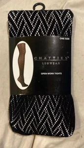 Chatties Legwear Open Work Tights Fishnet One-Size 100-165 lbs 4’10”-5’9” *NEW - Picture 1 of 7