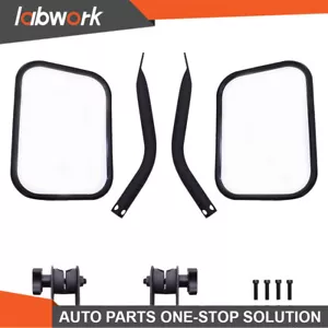 Labwork Rectangular Relocation Mirrors For Jeep Wrangler TJ JK 1997-2018 - Picture 1 of 8