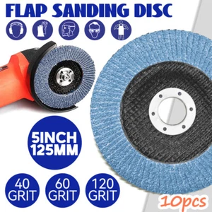 5" Flap Disc 125mm Zirconia Sanding Wheel 40/60/120 Grit Sander Grinding 10-100x - Picture 1 of 15