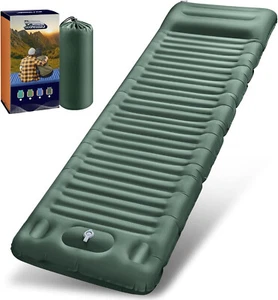 Selbstaufblasende Isomatte 12cm Dick, Camping Luftmatratze mit Fußpumpe, Kompakt - Bild 1 von 7