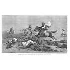 INDIA Fox Hunting at Mustung Bolan Pass - Antique Print 1880