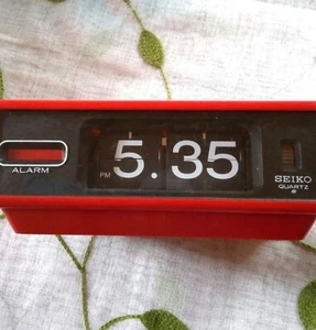 Seiko QN407R Flip Clock Alarm Quartz 1970s Space Age Vintage Retro Battery - Picture 1 of 13