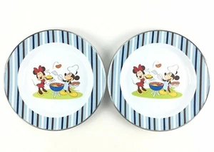 Disney Store Mickey Mouse & Minnie Mouse Collectible Tin Plates 10" - Set Of 2 - Picture 1 of 8