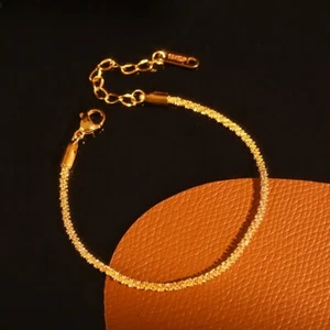 Mujer Tobillera Pulsera Oro Ajustable Tobillera Cadena Playa Reino Unido Joyería Elegante - Imagen 1 de 6
