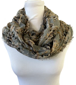 Infinity Scarf Soft 20 " Wide Multi Color Abstract/Animal Fringe Unbranded - Picture 1 of 3