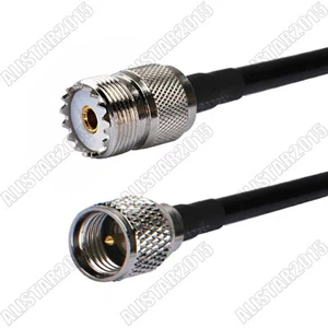 Mini UHF male plug to UHF SO-239 Female pigtail Coaxial cable RG58 30cm for WiFi - Picture 1 of 3
