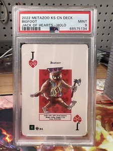 Metazoo Playing Card Bigfoot Jack Of Hearts Holo Psa 9