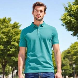 Perry Ellis Poloshirt Herren XXL Blau Kurzarm Kragen Strick - Bild 1 von 7