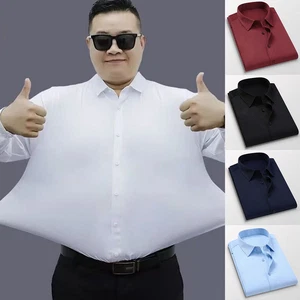 Fashion Men Plus Size Blouse Shirt Long Sleeve Tunic Tops Business Casual New - Picture 1 of 25