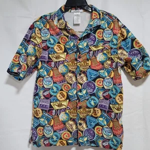 Disney Parks Shirt Mens Sz S Passport Collection Button-Up Multicolored Vented - Picture 1 of 11