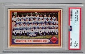 1957 Topps Brooklyn Dodgers Team Card #324 Undergraded PSA VG-EX 4 SWEET - Bild 1 von 2
