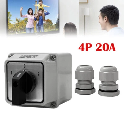 MARKENLOS Drehschalter Nockenschalter Wahlschalter Umschalter 3 Positionen 4 POLIG 20A