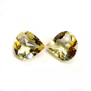 Natürliche Birnenform SCHÖN 7,80 CTS 2 STCK. HERZSCHNITT NATÜRLICHER CITRIN EDELSTEIN - Bild 1 von 2